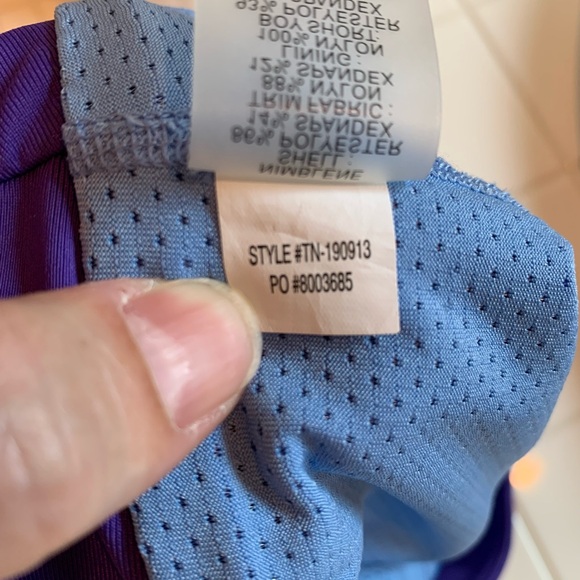 Title Nine skort Small purple lined laser cut geometric overlay scallop edge - Picture 6 of 10